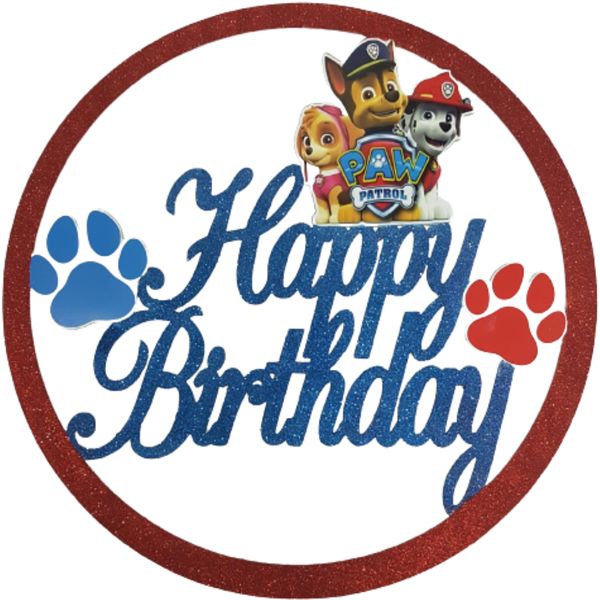 Paw Patrol Round Glitter Wooden Sign 74cm