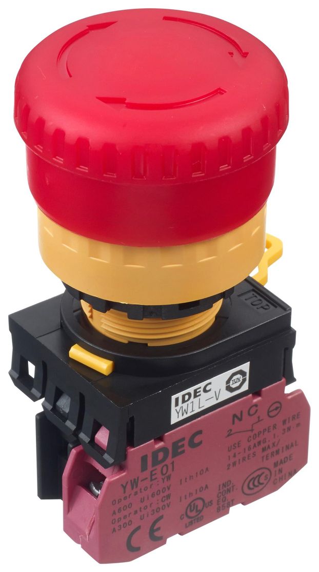 Idec Yw1l V4e01q4r Emergency Stop Switch Spst Nc Push Pull Shop