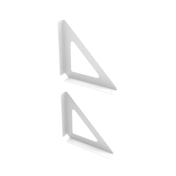 010Products Wall Mount White Shelf Heavy Duty Bracket Set Home/Office/Gym-8 Inch - 2 Pack