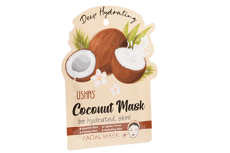 Ushas Rejuvenating Coconut Extract Face Masks - 12 Pack