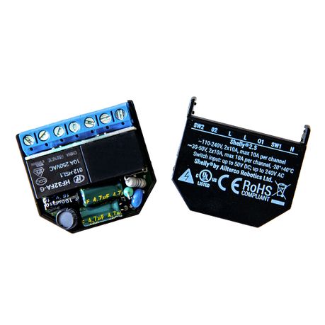 Shelly 2.5 - Shelly 2.5 Smart Wi-Fi Relay (Dual Channel) with