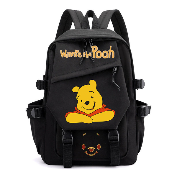 Student Backpack Cartoon Pooh Bear Cute Canvas Schoolbag