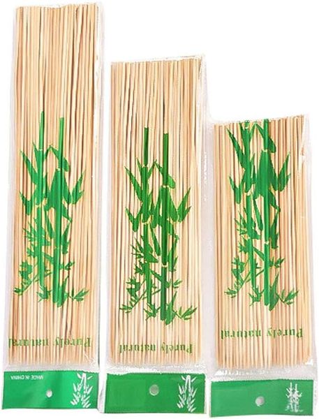 3 Pack BBQ Bamboo Skewer Roasting Sticks 8/10/12 Inch