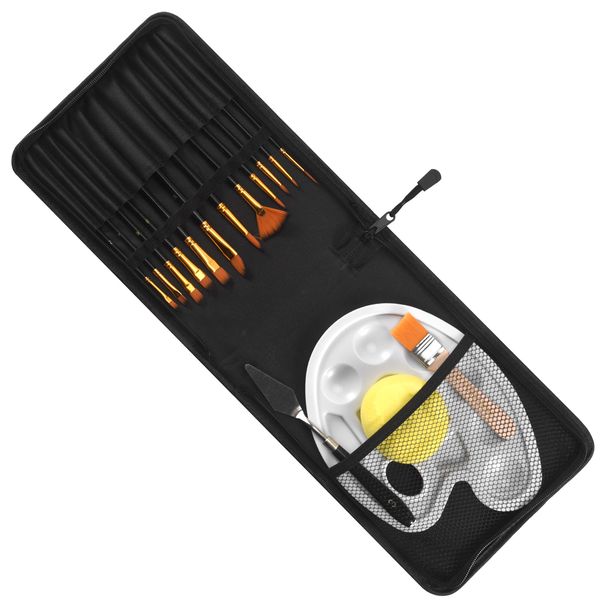 16 Pcs Paint Brushes Set 12 Sizes Painting Brush with Palette Knife