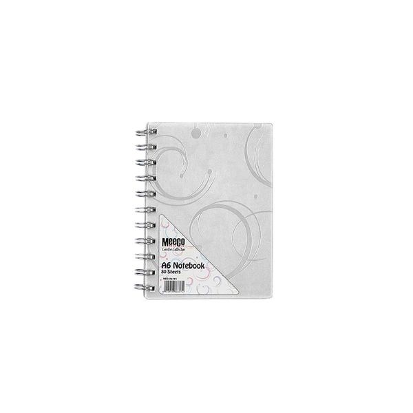 Meeco Creative Collection A6 80 Ruled Sheets Spiral Bound Notebook - White