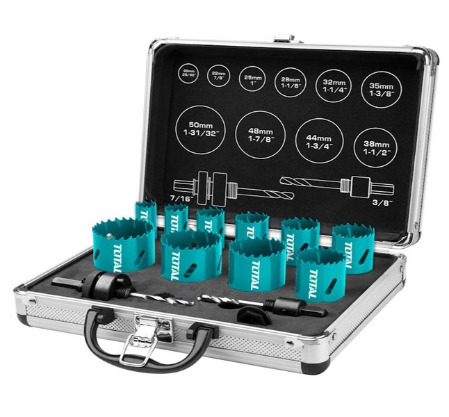 Total Tools 12 Piece Bi-Metal Holesaw Kit