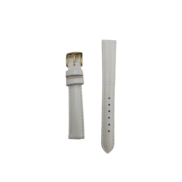 White Bio Comfort Calf Grain Watch strap - 14mm