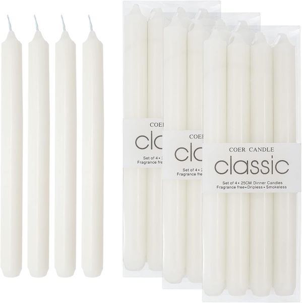 12 Pack Unscented Candles