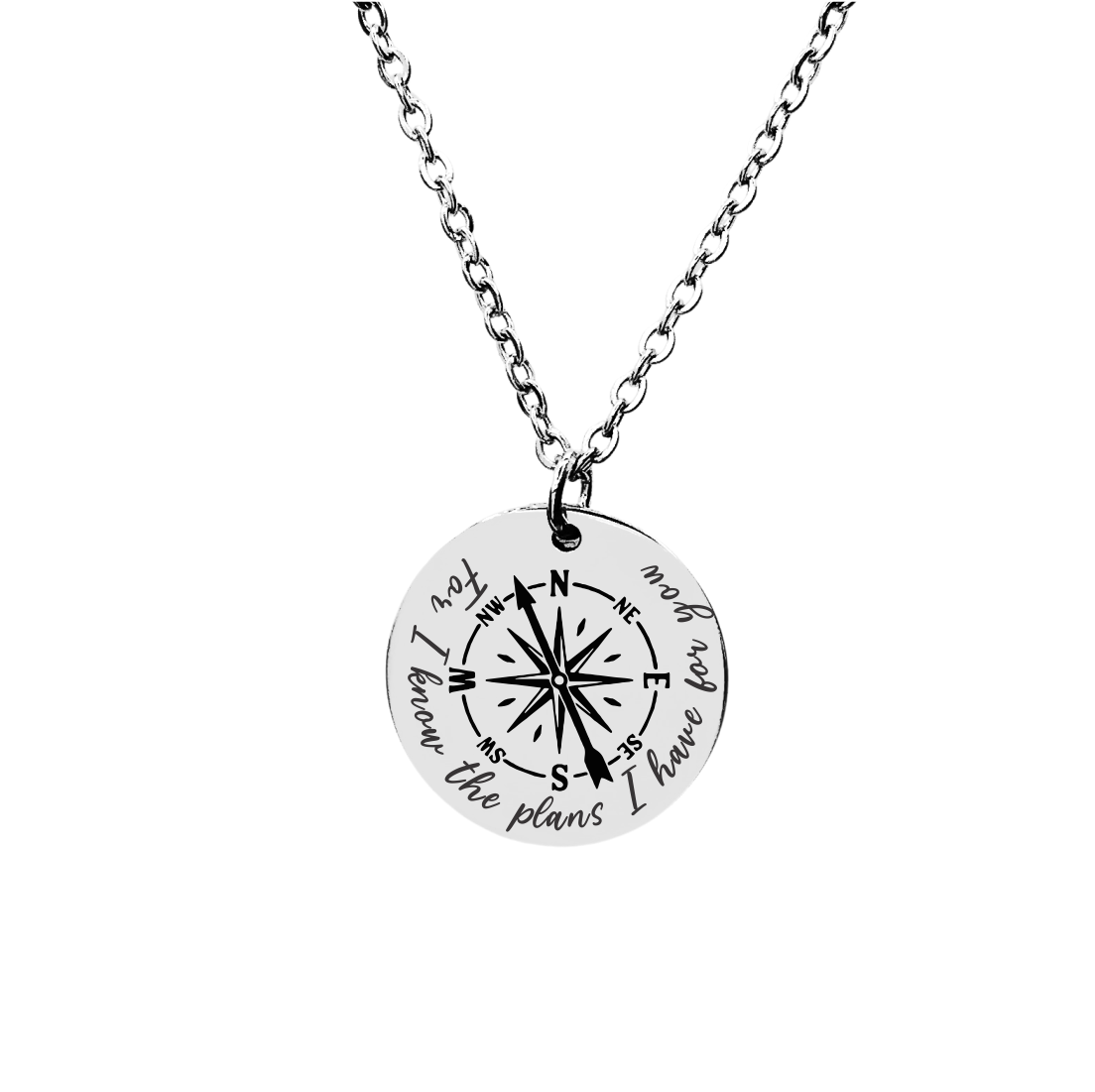Stainless Steel For I Know The Plans Compass Necklace Buy Online in