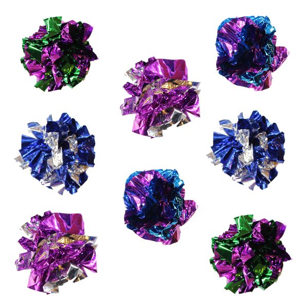 zaCrinkle Mylar Foil Cat Balls (5cm) - 8 Crinkle balls