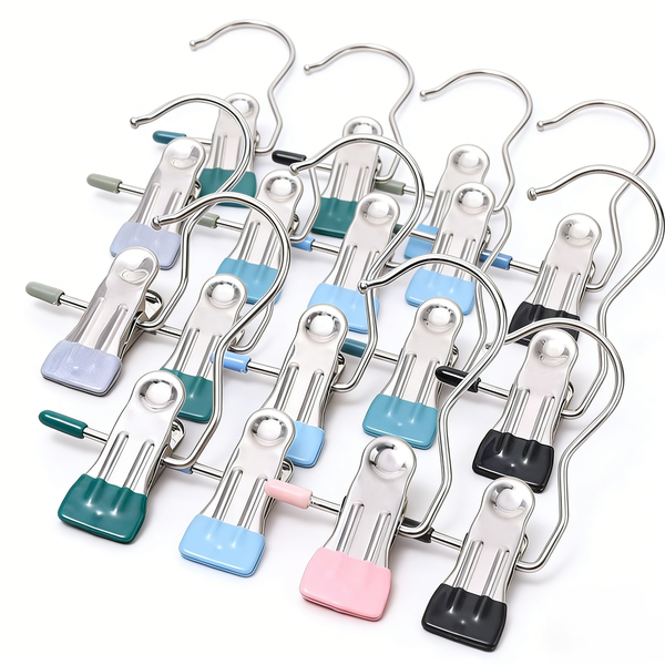 Pack of 50 Stainless Steel Multi-Purpose Clips with Hooks