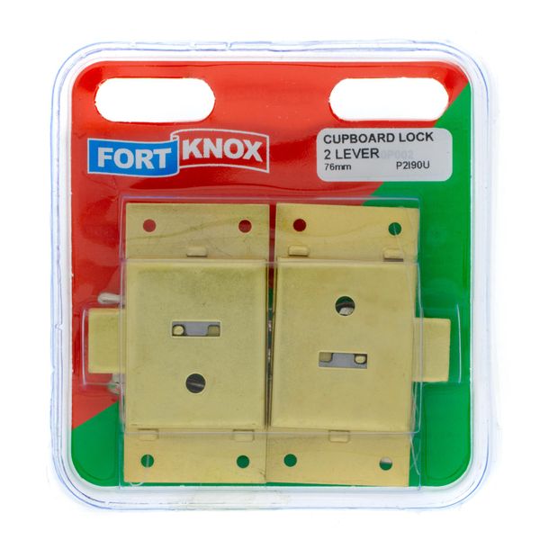 FORT KNOX Cupboard Locks Zinc 2-Lever 76mm Q:2 P2I90U