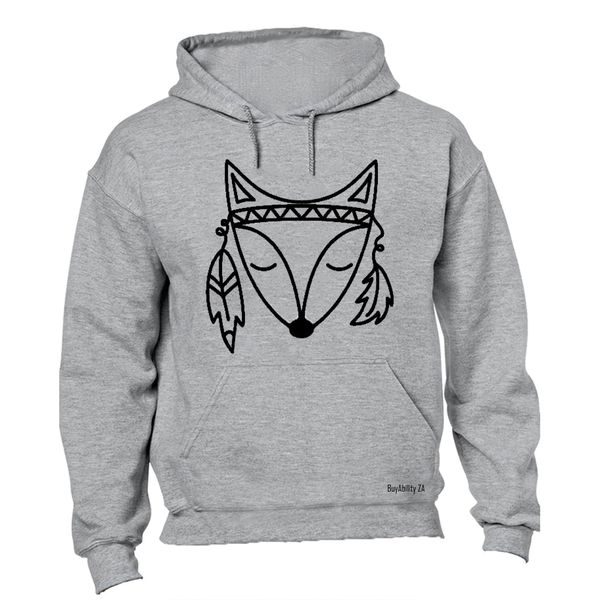 Fox Stencil - Ladies - Hoodie - Black