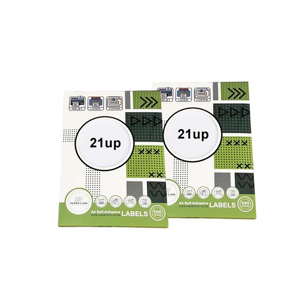 Paper Lion 21 Up A4 Self-Adhesive Labels 100 Sheets 2 Packs