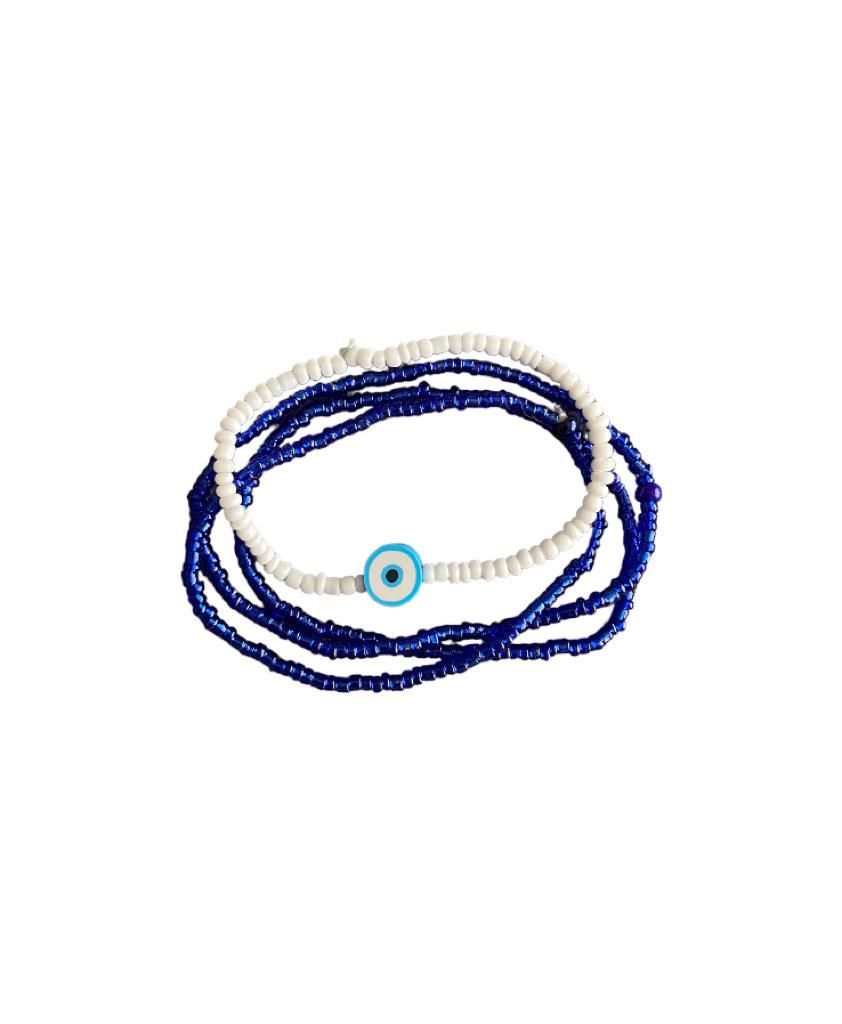 Yeyeb Evil Eye Blue and White Beads Bracelet Shop Today. Get it