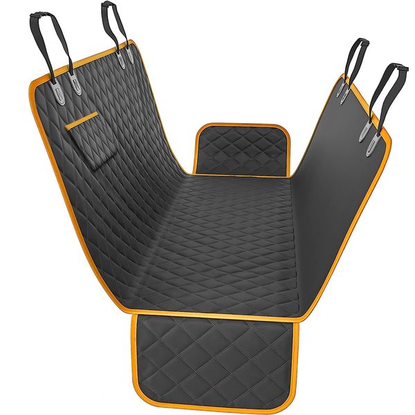Waterproof Dog Car Seat Cover Non-Slip for Rear Seat With Pockets