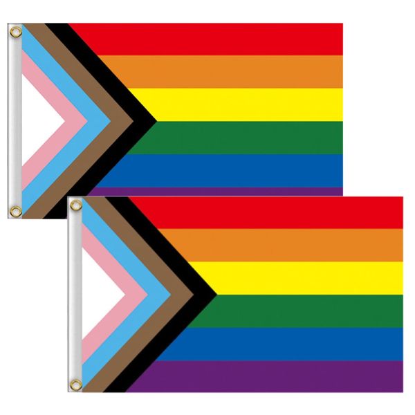 Decor Rainbow LQBTQ All Inclusive Pride Flag (150x90cm) Set Of 2