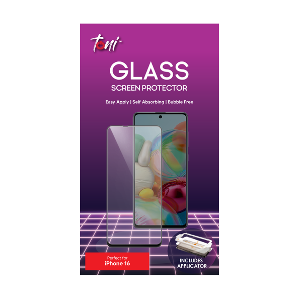 Toni Glass Apple iPhone 16 Screen Protector with Applicator