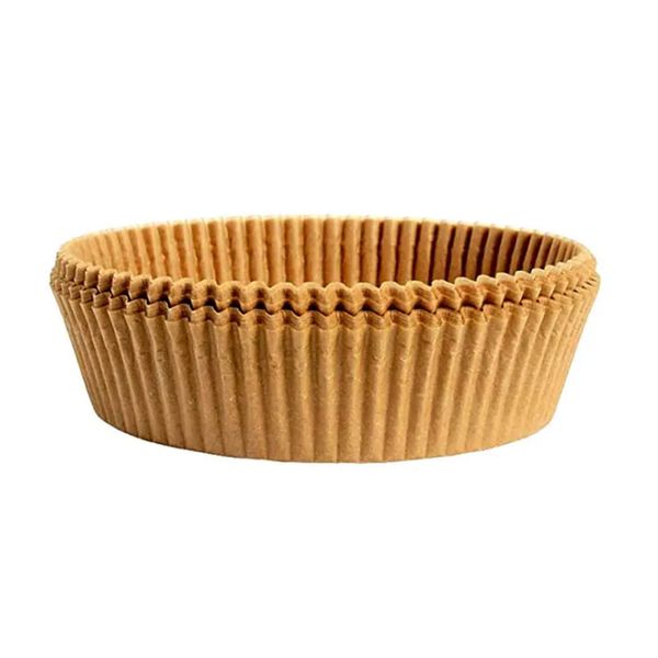 Round Air Fryer Cooking Tool Brown Disposable Non-stick Paper Liners 50PCS