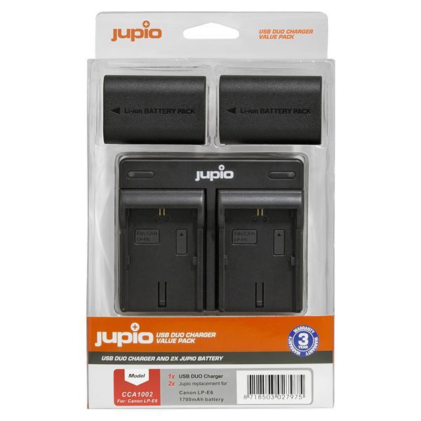Jupio Value Pack x2 Battery for Canon LP-E6 + USB Duo Charger