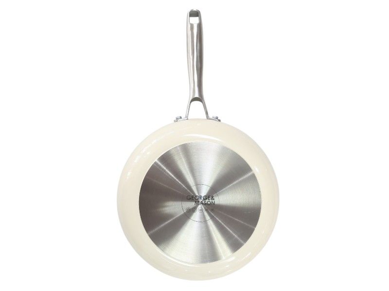 George &amp; Mason Alu Non Stick Frying Pan Cream with SS handle 24cm (1.5Lt)