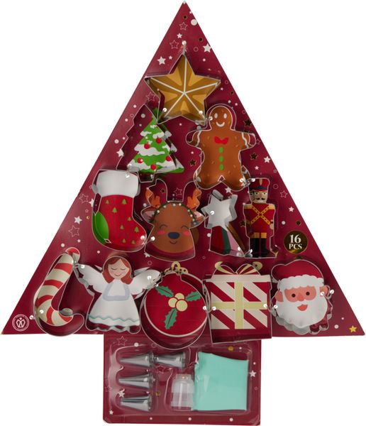 17-Piece Christmas Baking Set - Cookie Cutters, Nozzles &amp; Piping Bag