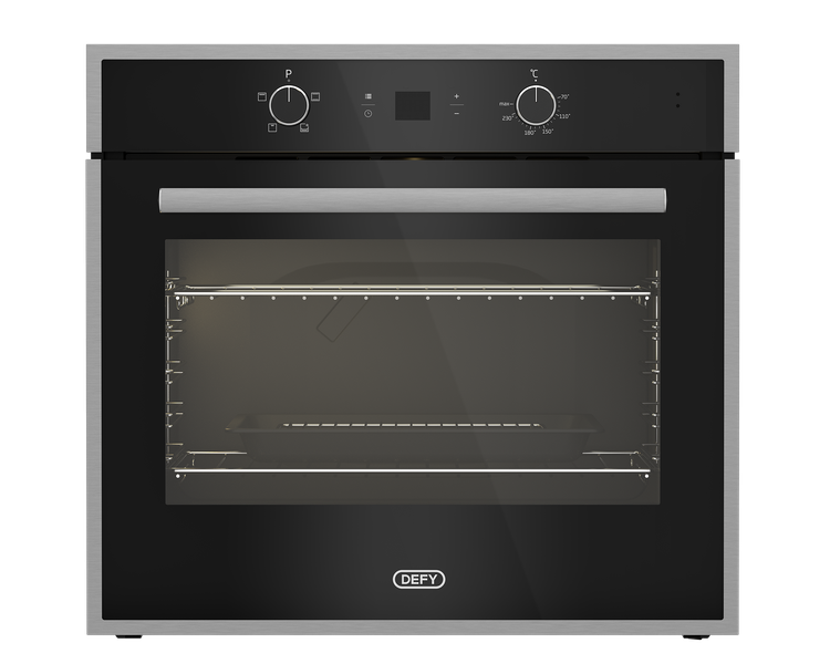 Defy DBO772 Gemini Eye-Level Static Oven - Black Glass
