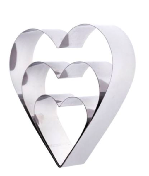 3-Piece Heart Sharped Cake Baking tools.