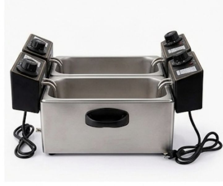 Silver Double-Tank Commercial Deep Fryer