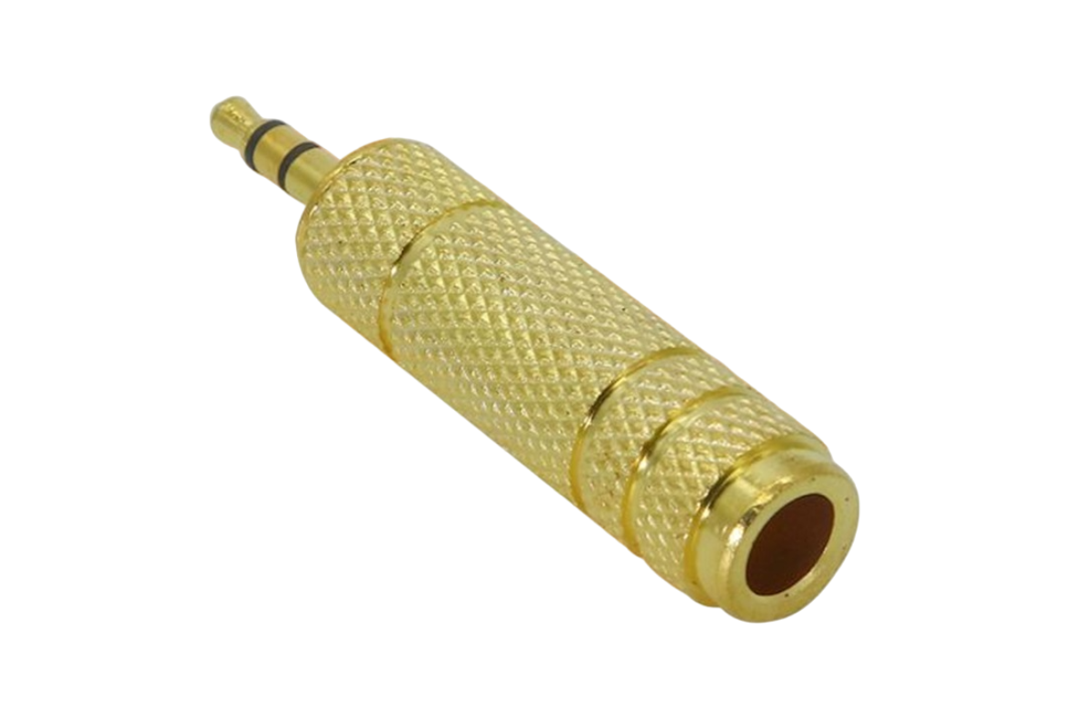 ZATECH Gold Stereo Male 3.5mm to 6.5mm Female Adapter