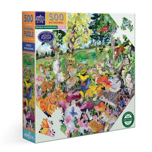 eeBoo Octagonal Family Puzzle - Edible Mushrooms: 500 Pieces