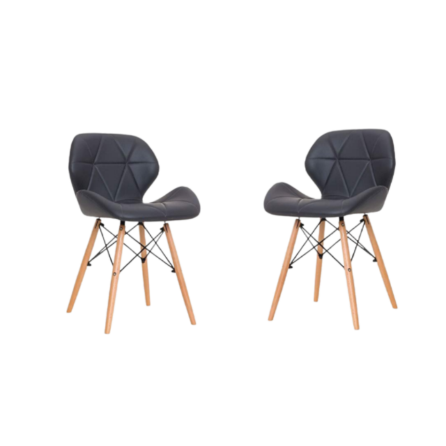 2 Piece PreAssembled Padded Dining Chair with Solid Wooden Legs Shop