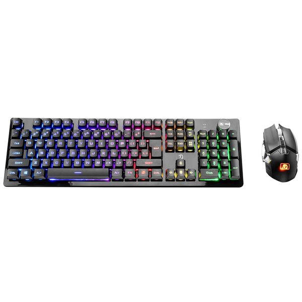Olive Tree - 2.4G Wireless RGB LED Mechanical Feel Gaming Keyboard Mouse