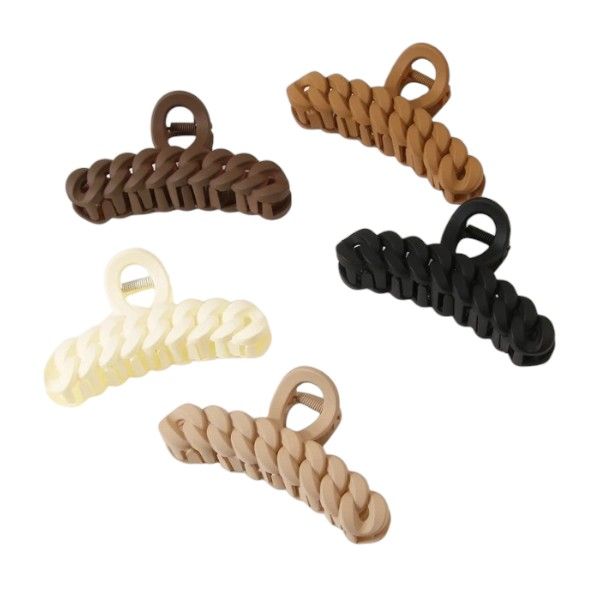 5 Piece Cushion Hairclip Set - Multicolour