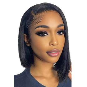 8 Inch Human Hair Straight Wear Go Glueless Bob Wigs Golden Perfect