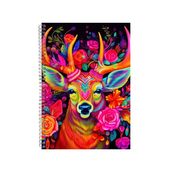 Orange Roses Reindeer Pink Neon Notebook Gift Idea A4 Notepad Pad 75