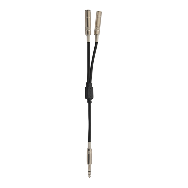 6.35mm 1/4 Inch Stereo Jack Splitter Lead Plug to Double Sockets