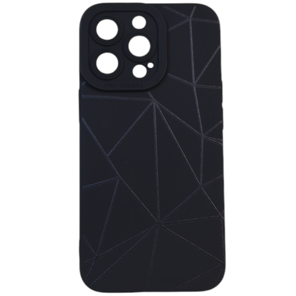 High Quality Abstract Shapes Design Phone Case For iPhone 13 Pro - Black