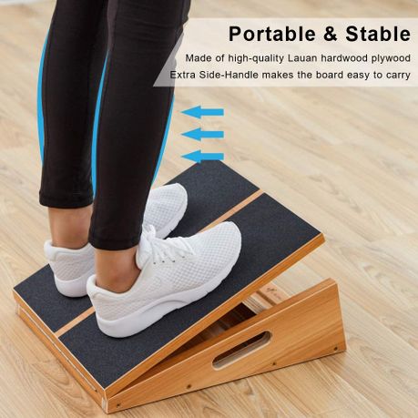 StrongTek Adjustable Wood Foot Rest, 3-Level Incline for Work & Home