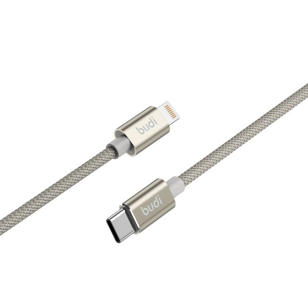 Budi 1m USB-C to Lightning Cable - PD27W Fast Charging Braided Cord