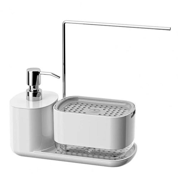 Dish and Hand Soap Dispenser with Dishcloth Holder-Black/DP-560