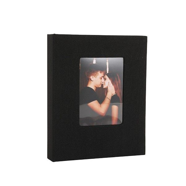 Large Two-Square Grid Storage Photo Album - Black