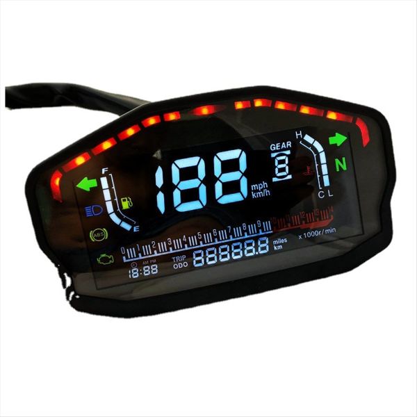 Digital Motorcycle Speedometer Led for Honda Ducati Compatible with Suzuki