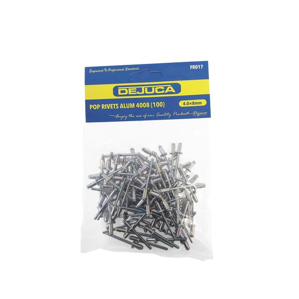 Dejuca - 100 Piece - Aluminium Pop Rivets - 4008 - 4 Pack