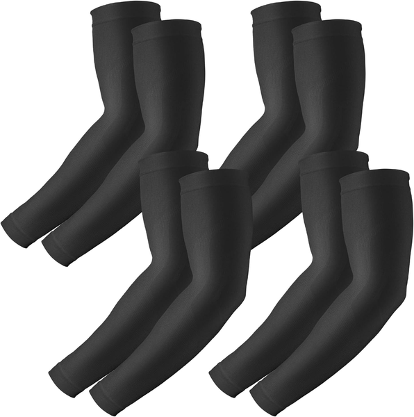 UV Sun Protection Arm Sleeves for Men and Women, Compression Cooling Sleeves - Pack of 4
