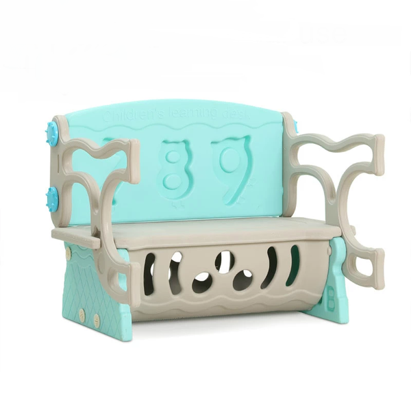Multipurpose 3-in-1 Kids Study Table, Sofa, &amp; Storage Box - Mint Green