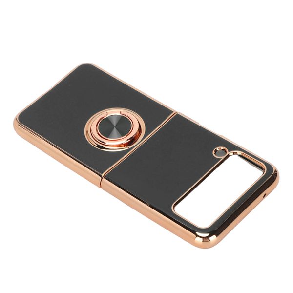 Z Flip 3 Black Smartphone Protective Case: 360 Rotation, Car Magnetic, Finger Loop Stand