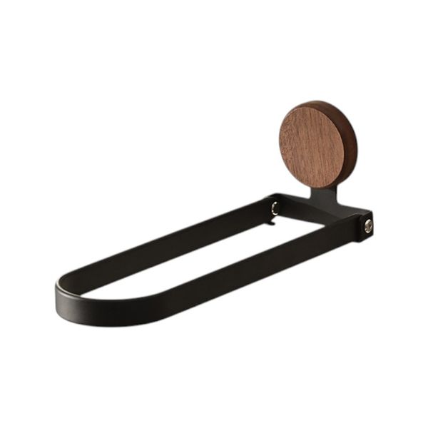 Punch-Free Foldable Bathroom Towel Rack - Black