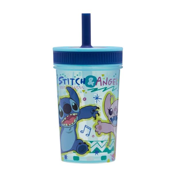 Stitch - Leakproof Silicone Straw Tumbler - 420ml