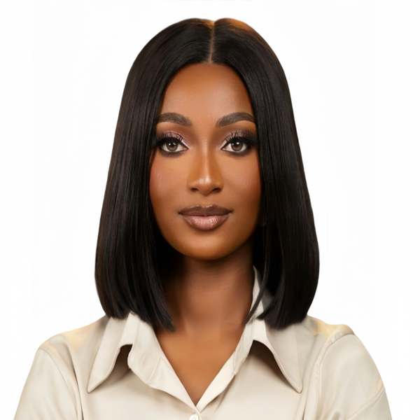 Marigold 12 inch Straight Bob Wig - Human Hair with 13x4 Lace Front